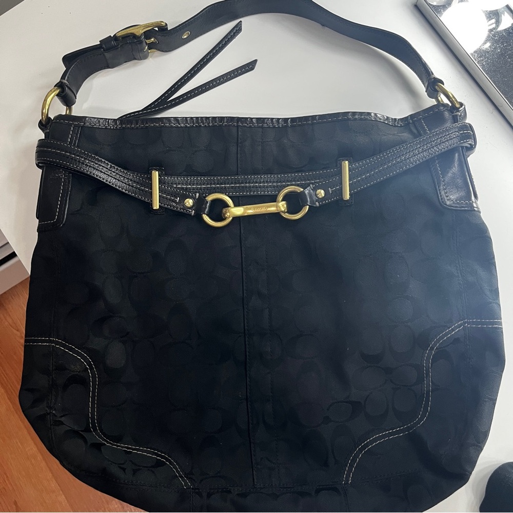 Y2K black coach large hobo bag